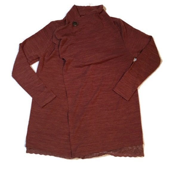 Kori Womens America Wrap Cardigan Sweater Rust Size Small - Picture 2 of 9